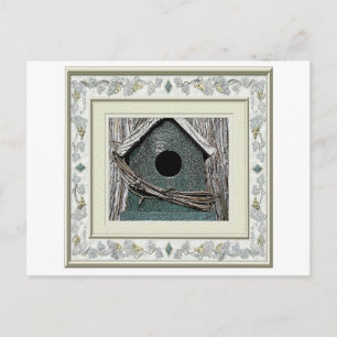 Faire-part Carte postale de maison pour oiseaux. Nouveau dom