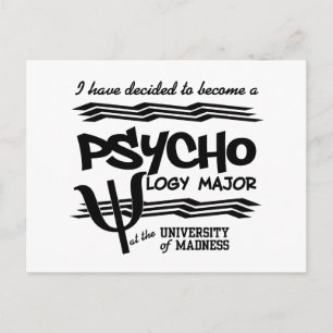 Faire-part Carte postale de majeure en psychologie - annonce