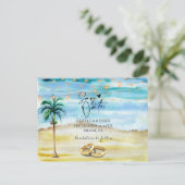 Faire-part Carte postale de mariage à la plage pour annoncer (Debout devant)