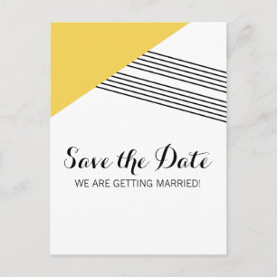 Faire-part Carte postale de mariage à motifs géométriques jau