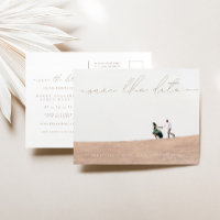 Carte postale de mariage à photo de script moderne