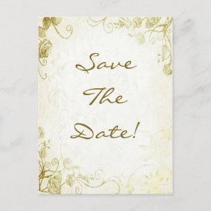 Faire-part Carte postale de mariage à save the date vintage o