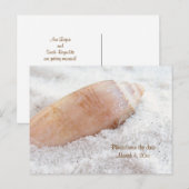 Faire-part Carte postale de mariage Beach Seashell Save the D (Devant / Derrière)