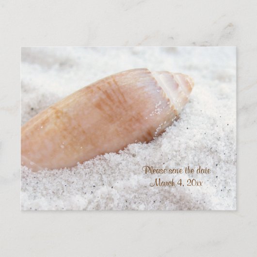 Faire-part Carte postale de mariage Beach Seashell Save the D (Devant)