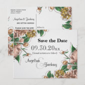 Faire-part Carte Postale de Mariage "Blush Floral" pour Annon (Devant / Derrière)