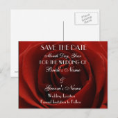 Faire-part Carte postale de mariage 'Classique Rose Rouge Sau (Devant / Derrière)