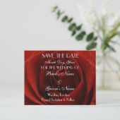 Faire-part Carte postale de mariage 'Classique Rose Rouge Sau (Debout devant)