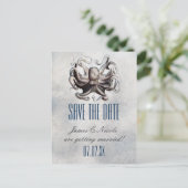 Faire-part Carte postale de mariage de mariage de pieuvre vin (Debout devant)