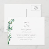 Faire-part Carte postale de mariage de simple verdure à conse (Devant / Derrière)