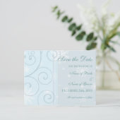 Faire-part Carte postale de mariage d'hiver Light Blue Save t (Debout devant)