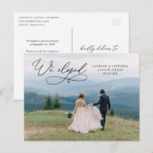 Faire-part Carte postale de mariage en fuite Romantique (Devant / Derrière)