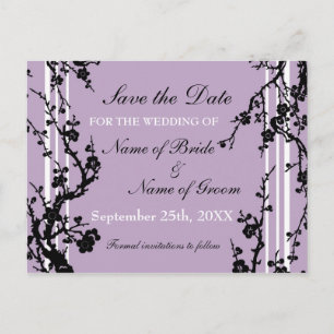 Faire-part Carte postale de mariage Fleurs Violettes pour ann