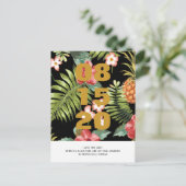 Faire-part Carte postale de mariage florale tropicale pour an (Debout devant)