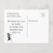 Faire-part Carte postale de mariage gothique Halloween "save (Dos)