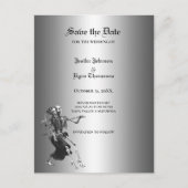 Faire-part Carte postale de mariage gothique Halloween "save (Devant)