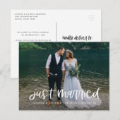 Faire-part Carte postale de mariage Lettering Just Married El (Devant / Derrière)