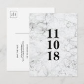 Faire-part Carte postale de mariage moderne en marbre pour an (Devant / Derrière)
