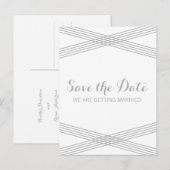 Faire-part Carte postale de mariage moderne gris à conserver (Devant / Derrière)