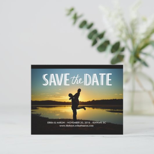 Faire-part Carte postale de mariage 'Romantic Save the Date' (Debout devant)