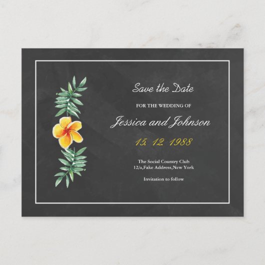 Faire-part Carte postale de mariage 'save the date' (Devant)