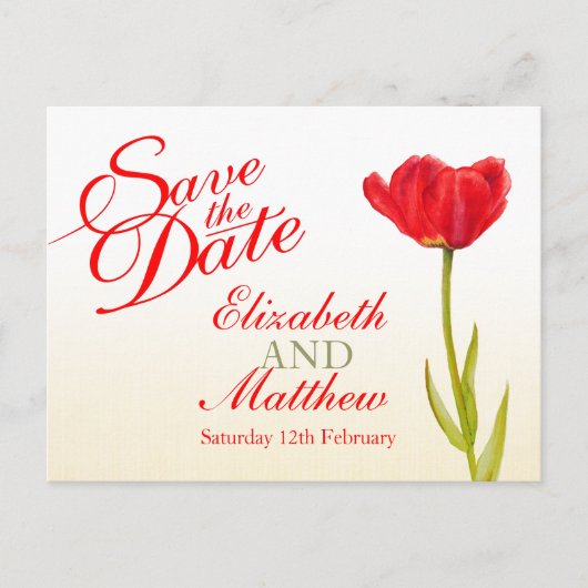 Faire-part Carte postale de mariage 'save the date' à motif d (Devant)