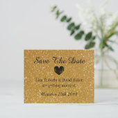 Faire-part Carte postale de mariage 'Save the date' à paillet (Debout devant)
