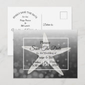 Faire-part Carte postale de mariage Save the Date étoile de m (Devant / Derrière)