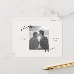 Faire-part Carte postale de mariage simple photo pour annonce