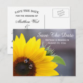 Faire-part Carte Postale de Mariage Sunflower Save The Date (Devant / Derrière)