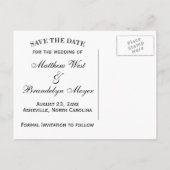 Faire-part Carte Postale de Mariage Sunflower Save The Date (Dos)