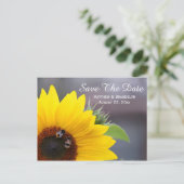 Faire-part Carte Postale de Mariage Sunflower Save The Date (Debout devant)