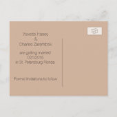 Faire-part Carte postale de mariage thème plage à conserver p (Dos)