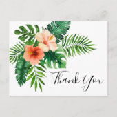 Faire-part Carte postale de Merci d'aquarelle tropicale (Devant)