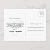 Faire-part Carte postale de Merci de Mariage officiel minimal (Dos)