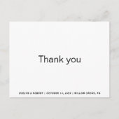 Faire-part Carte postale de Merci de Mariage officiel minimal (Devant)