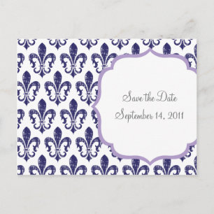 Faire-part Carte postale de mise à jour Navy/Lavande