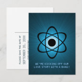 Faire-part Carte postale de mise en demeure atomique, Bleu (Devant / Derrière)
