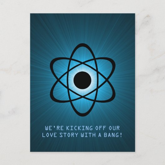Faire-part Carte postale de mise en demeure atomique, Bleu (Devant)