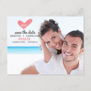 Faire-part Carte postale de mise en demeure de type cœur pein