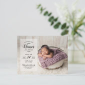 Faire-part Carte postale de naissance avec superposition de p (Debout devant)