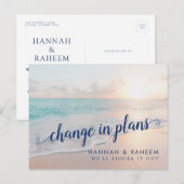 Faire-part Carte postale de notification de mariage de plage  (Devant / Derrière)