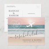 Faire-part Carte postale de notification de mariage sur la pl (Devant / Derrière)