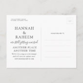 Faire-part Carte postale de notification de mariage sur la pl (Dos)