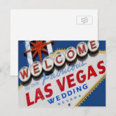 Faire-part Carte postale de notre mariage fabuleux à Las Vega (Devant / Derrière)