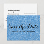 Faire-part Carte postale de pré-annonce de mariage à paillett (Devant / Derrière)