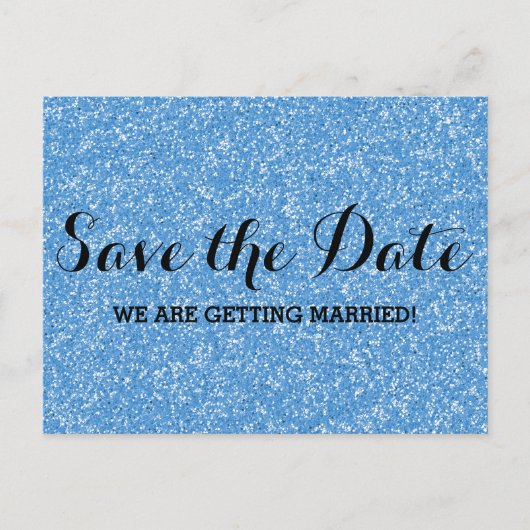 Faire-part Carte postale de pré-annonce de mariage à paillett (Devant)