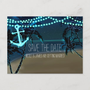 Faire-part Carte postale de pré-annonce de mariage avec plage