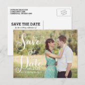 Faire-part Carte postale de préavis de mariage à calligraphie (Devant / Derrière)