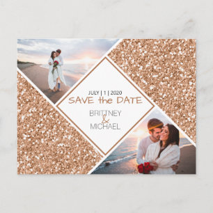Faire-part Carte postale de préavis de mariage à paillettes d