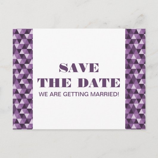 Faire-part Carte postale de préavis de mariage à triangles gé (Devant)